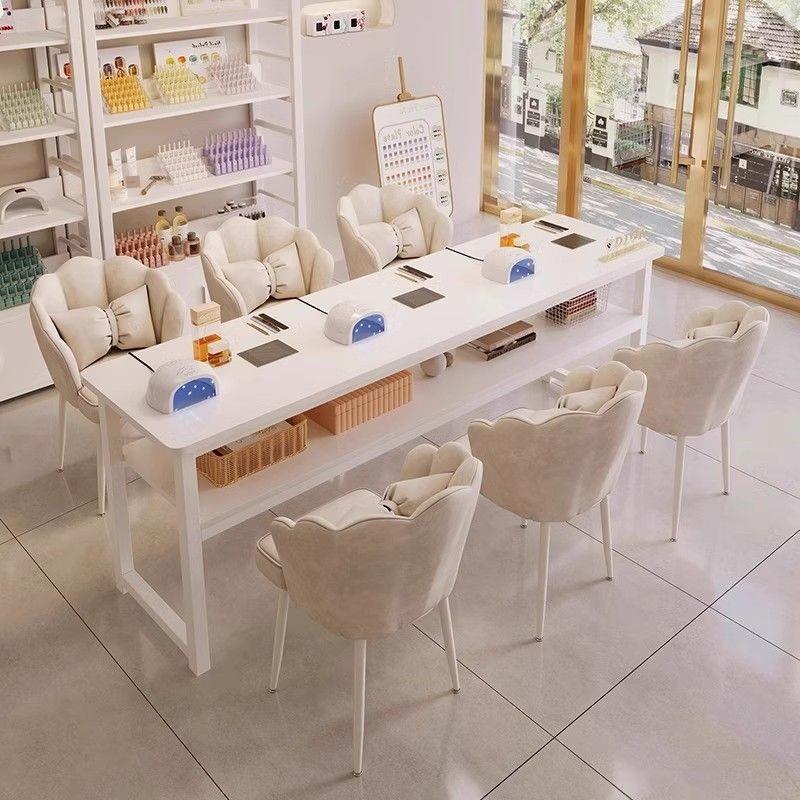 美甲艺术桌简约现代经济型美甲沙龙长妆桌窄桌多功能专用桌工作台