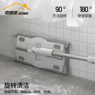 静电除尘免手洗平板拖把家用夹板大号加宽懒人墩布一拖净干湿两用