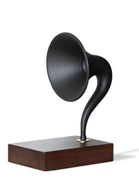 现代音乐主题仿真立式黑胶复古喇叭扬声器样板间售楼处书房摆件