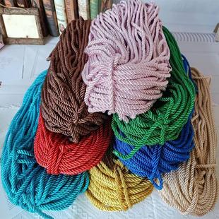 饰绳包装 10mm粗金色绳子三股拧绳装 绳捆绑绳礼品手提绳diy辅料绳