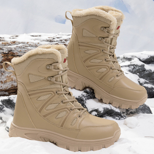 东北户外加绒加厚防寒保暖大棉靴男冬季高筒防水防滑雪乡旅游鞋子