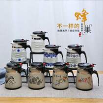 陶瓷家用办公玲珑镂空粗陶飘逸杯泡茶壶内胆过滤耐热功夫茶具套装