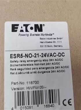 {议价}伊顿穆勒ESR5-NO-21-24VAC-DC安全继电器