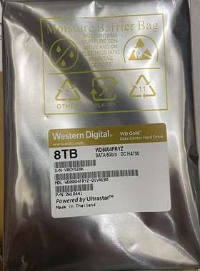 {议价}西数8T金盘 型号WD8004FRYZ