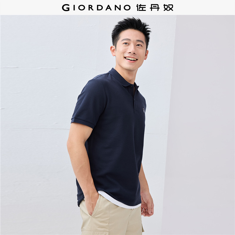 佐丹奴Polo男装黑科技凉感防晒猫头鹰刺绣短袖POLO 13016301