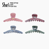 shes茜子基础百搭简约板材竖抓夹鲨鱼夹盘发发夹后脑勺通勤发饰女