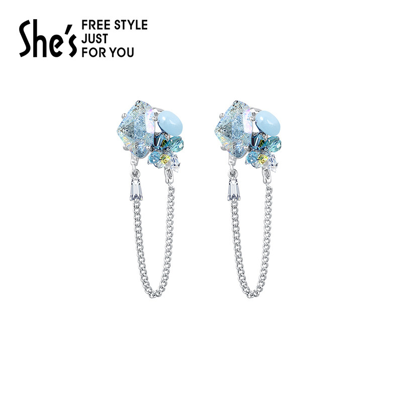 shes茜子奥莱无边万象璀璨贴片石耳钉显白流苏耳环小众设计耳饰,饰品/流行首饰/时尚饰品新,耳环,淘宝优惠券,粉丝福利购,淘宝优惠卷