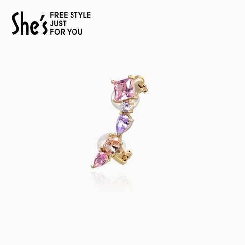 shes工艺水晶花朵耳挂