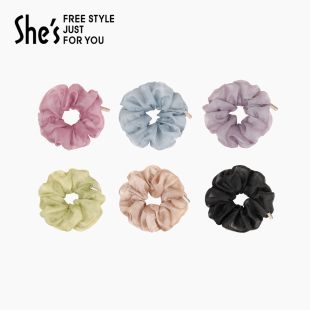 shes茜子奥莱轻简蓬松泡泡大肠发圈马尾丸子盘发显发量发饰头花