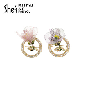 模样手工原创郁金香设计感小众胸针轻奢高档胸花礼物 shes茜子爱