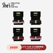 shes茜子奥莱发饰经典 通勤弹力皮筋女基础发圈人气马尾2根装 多色