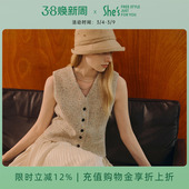 shes茜子自然复刻秋冬季 帽子女优雅保暖渔夫帽卷边小檐小众设计感