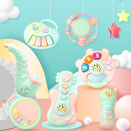 宝宝音乐手拍鼓玩具婴儿早教益智玩具0-6-12个月儿童拍拍鼓0-1岁
