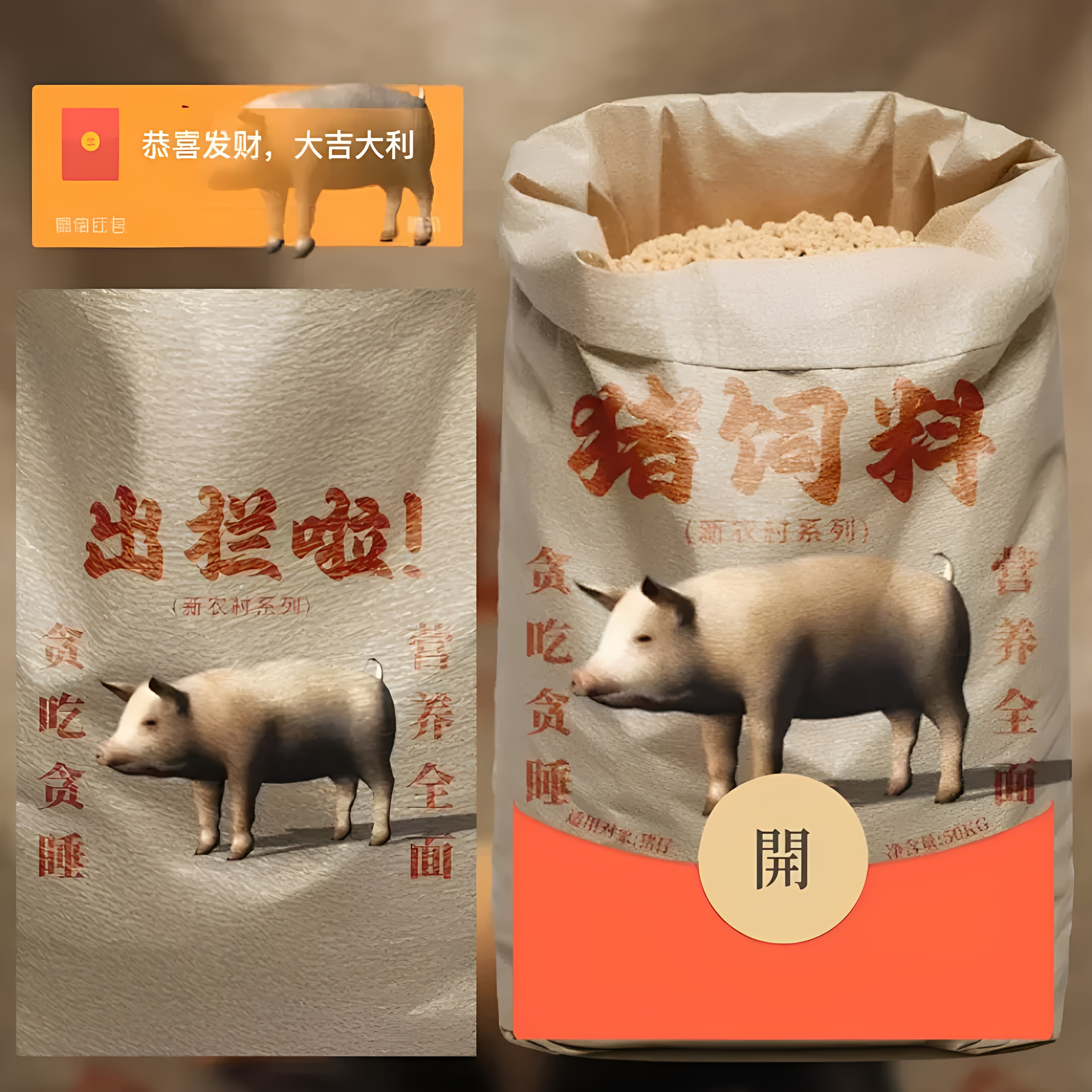猪饲料限定款微信红包封面激活码搞笑卡通可爱萌宠新款皮肤非永久