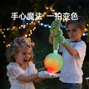 小伶女孩子61儿童节玩具生日礼物发光手套手持烟雾泡泡机2026新款