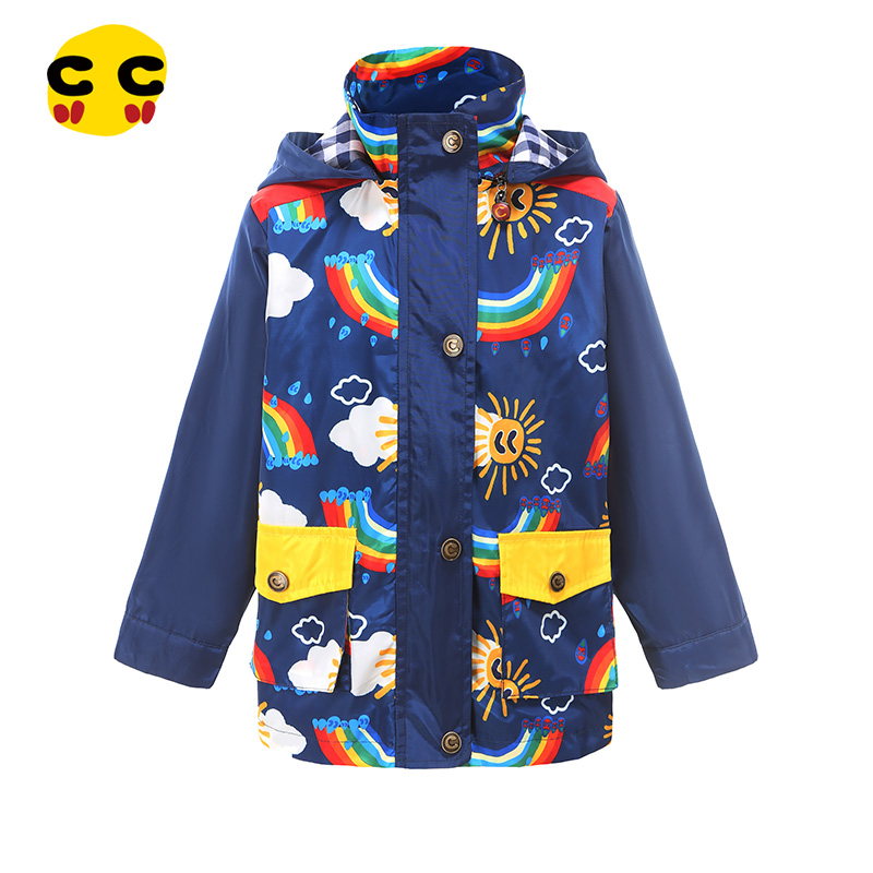 clan-c韩国潮牌个性多彩拼色外套