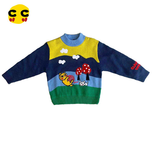 clanc潮牌卡通风雪人图案针织衫