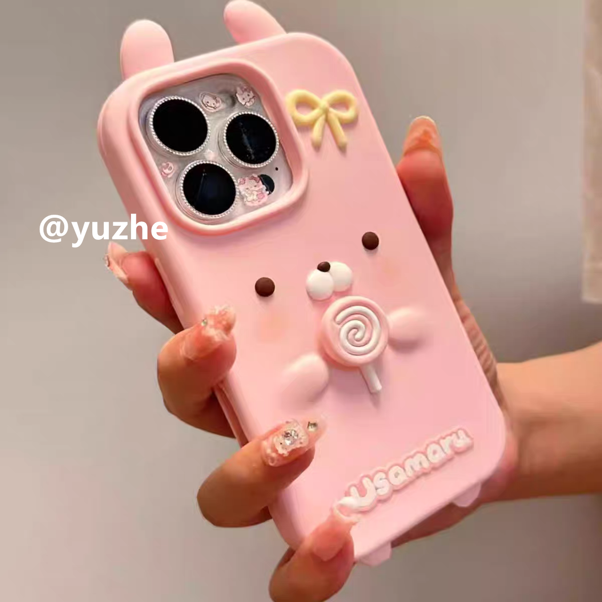 旋转棒棒糖兔丸全包硅胶软壳