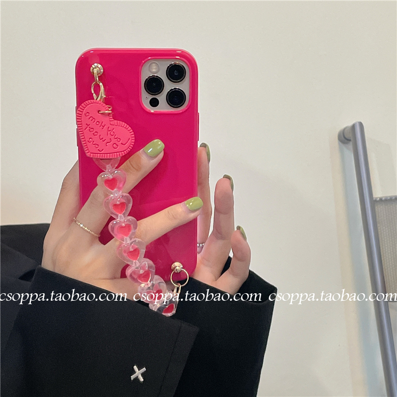 reno6小爱心腕带opporeno5手机壳reno4pro保护套a72软a9x硅胶A11X适用r17潮牌reno5k手链5G女款K7红reno3 por
