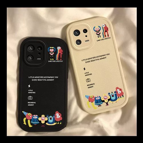 适用苹果14卡通小怪兽iPhone15手机壳13mini可爱12promax情侣11全包XR防摔8plus保护套7p男女款se软xs硅胶6sp