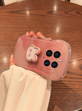 粉色晕染适用华为畅享20pro手机壳play6T小清新10畅想50全包9plus波浪边保护套s7女款荣耀Magic5小兔子支架萌