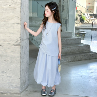 女中大童套裝 超仙韓系女生2025女童小清新 裙夏時髦潮寶春夏新款