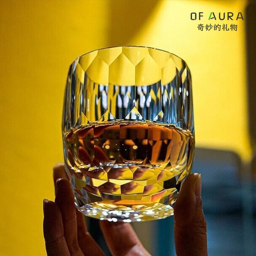 OF AURA江户切子K9星钻水晶玻璃杯威士忌洋酒杯手工送礼