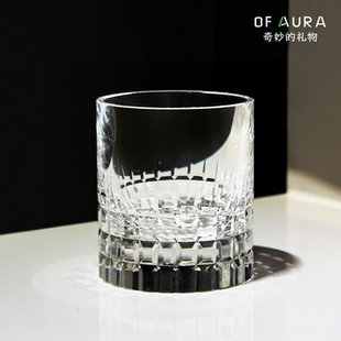 OF AURA无铅K9水晶玻璃杯大麦高端冷切手工杯日式复古威士忌酒杯
