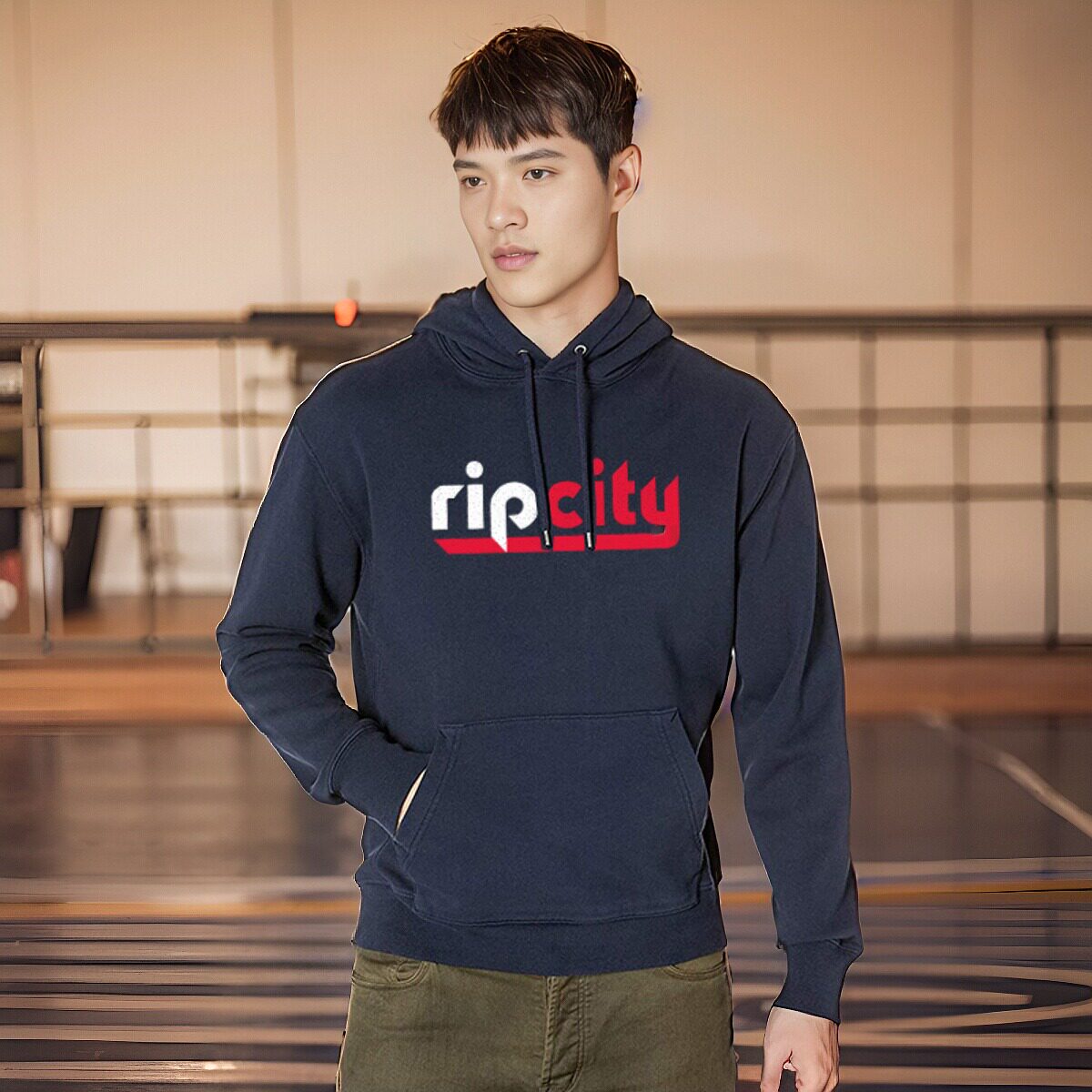 波特兰开拓者ripcity篮球卫衣男portland trail blazers戴帽长袖