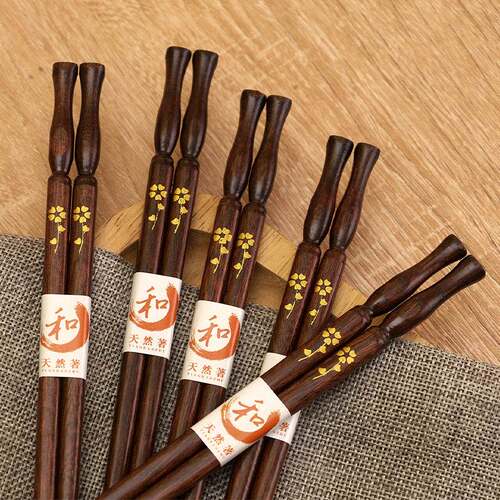 实木和风筷子实木防滑5-10双