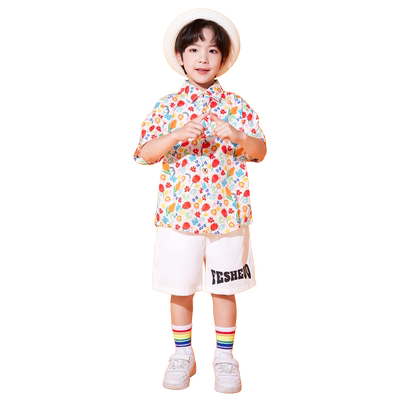 六一儿童表演服小学生花衬衫啦啦队演出服幼儿园班服合唱舞蹈服装