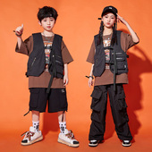 儿童街舞嘻哈炸街套装 男童架子鼓hiphop服装 少儿走秀舞蹈表演潮服