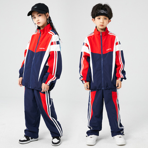 街舞儿童潮服小学生运动会开幕式团体班服男女孩宽松街舞表演服装