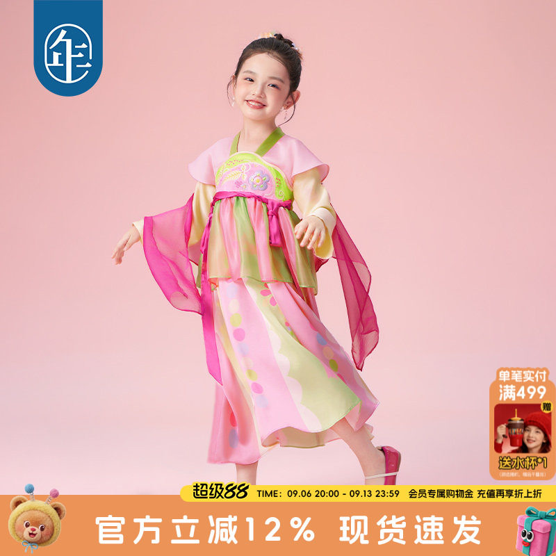 年衣童装儿童唐装汉服裙女童春装新款改良新中式中秋节国风连衣裙
