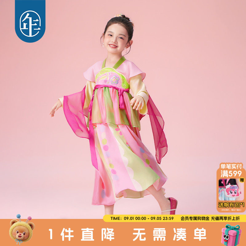 年衣童装儿童唐装汉服裙女童春装新款改良新中式国风连衣裙图片