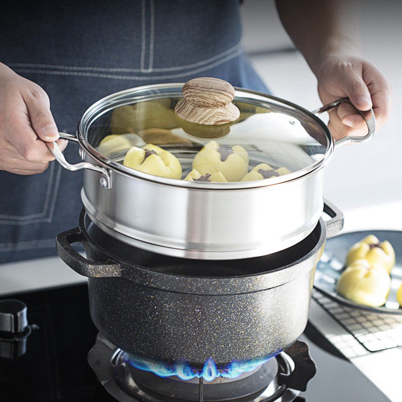 304不锈钢蒸格家用蒸包子电饭锅蒸笼圆形小孔热馒头神器通用蒸屉