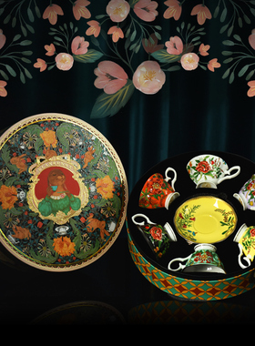 blanbunny布兰兔 六杯六碟骨瓷茶具套装英式下午茶杯碟送人礼盒装