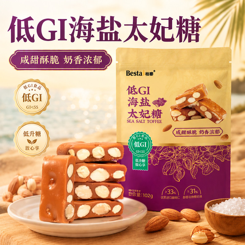 柏泰低GI海盐太妃糖102g酥脆