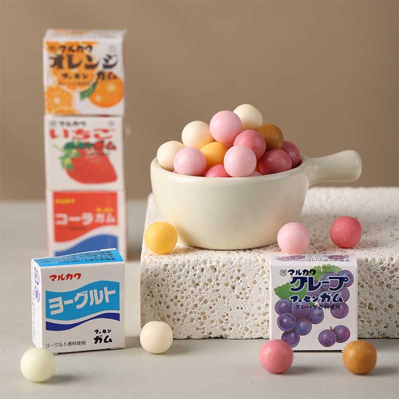 日本进口丸川什锦味泡泡糖日式儿童趣味休闲零食10小盒