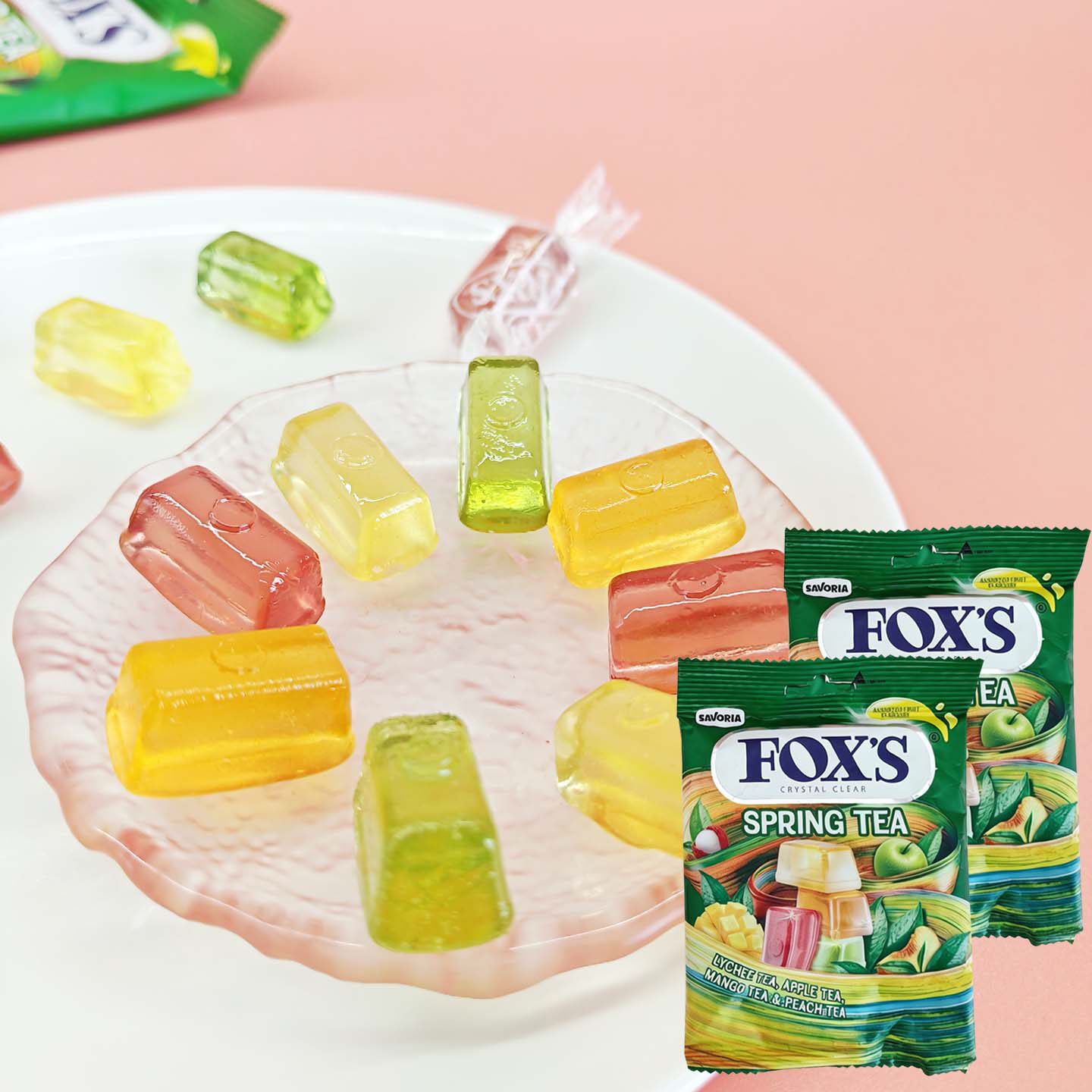 印尼FOX'S霍士四季茶水晶糖FOXS水晶立方糖SPRING TEA真方食品