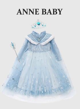 女宝艾莎公主裙春装冰雪奇缘爱莎洋装小童高端爱沙elsa蓬蓬纱裙