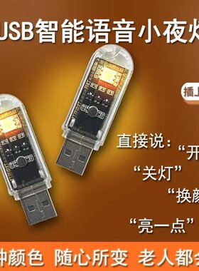 智能声控AI语音七彩USB小夜灯