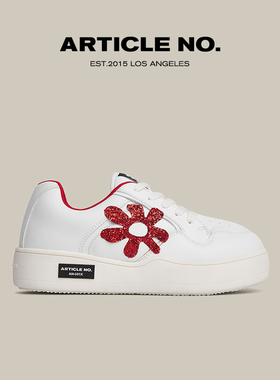 ARTICLE NO.新年红色汉堡鞋厚底小白鞋休闲鞋面包鞋复古风25新品