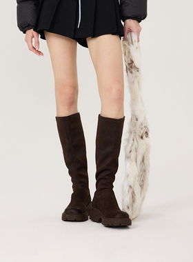 ARTICLE NO.25新款复古长靴高筒骑士靴时尚复古厚底靴弹力靴子女