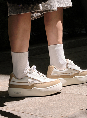 王安宇同款ARTICLE NO.棕拼白汉堡鞋厚底增高休闲鞋时尚面包鞋女