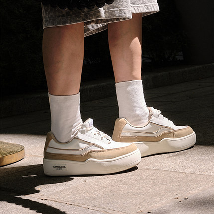 王安宇同款ARTICLE NO.棕拼白汉堡鞋厚底增高休闲鞋时尚面包鞋女