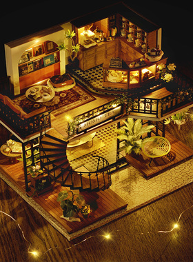 智趣屋diy小屋丛林么么茶手工制作复古房子模型拼装玩具生日礼物