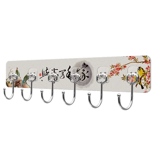 厨房连排挂钩免打孔强力粘胶壁挂新款家用卫生间门后浴室无痕粘钩