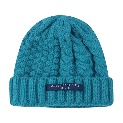 郝云杉毛线帽逛街男女秋冬贴布