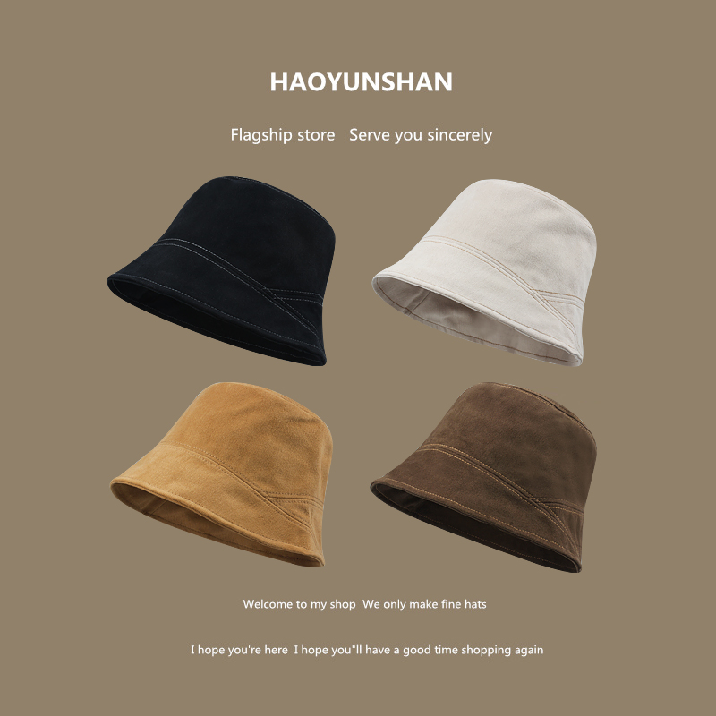 初秋素颜遮脸纯色休闲洋气盆帽